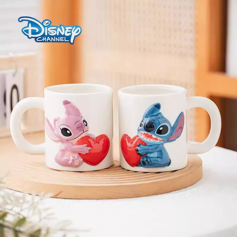 

Disney 2pcs Lilo&Stitch Ceramic Mug Pair Mug Stitch Angel Home Drinking Coffee Mug Gift Set