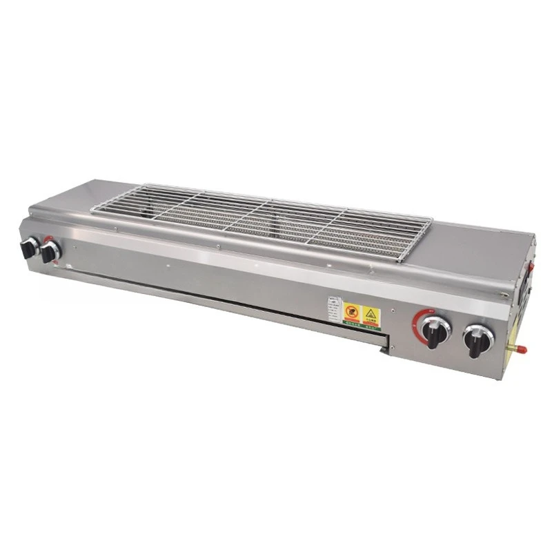 

Gas barbecue grill Zibo commercial stall barbecue grill gas smokeless skewer outdoor night market