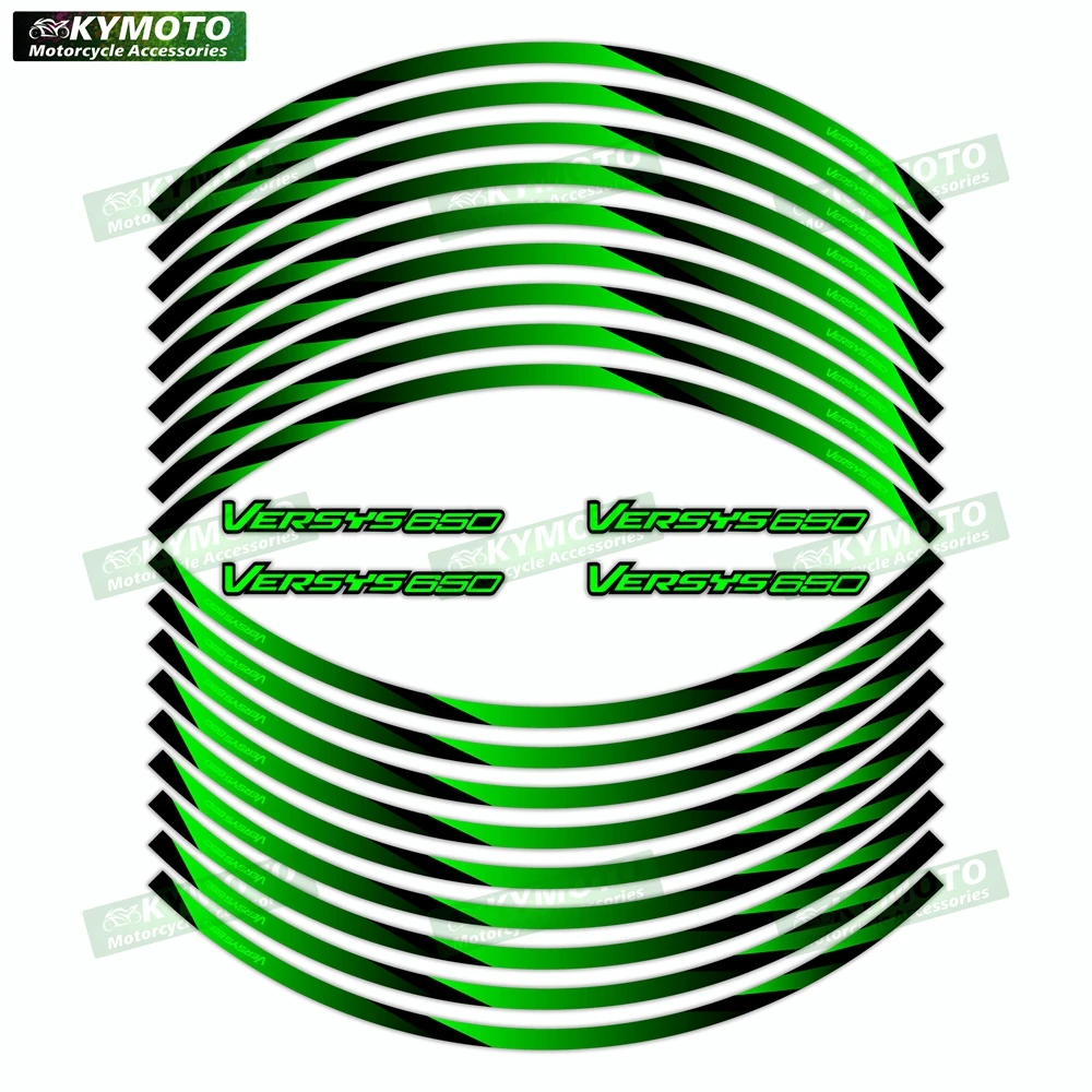 Reflective motorcycle wheel decals waterproof wheel wraps rim stripes 17-inch fairing modification for VERSYS650 VERSYS 650 5