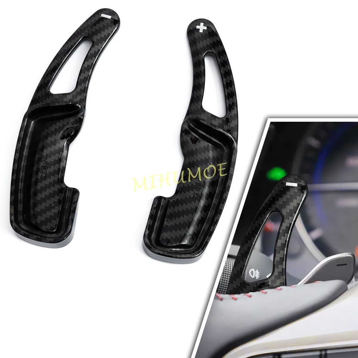 Carbon Fiber Look Steering Wheel Paddle Shifter Extend For Lexus GS200t GS250 GS300 GS350 GS450h RX200t RX300 RX350 RX450h