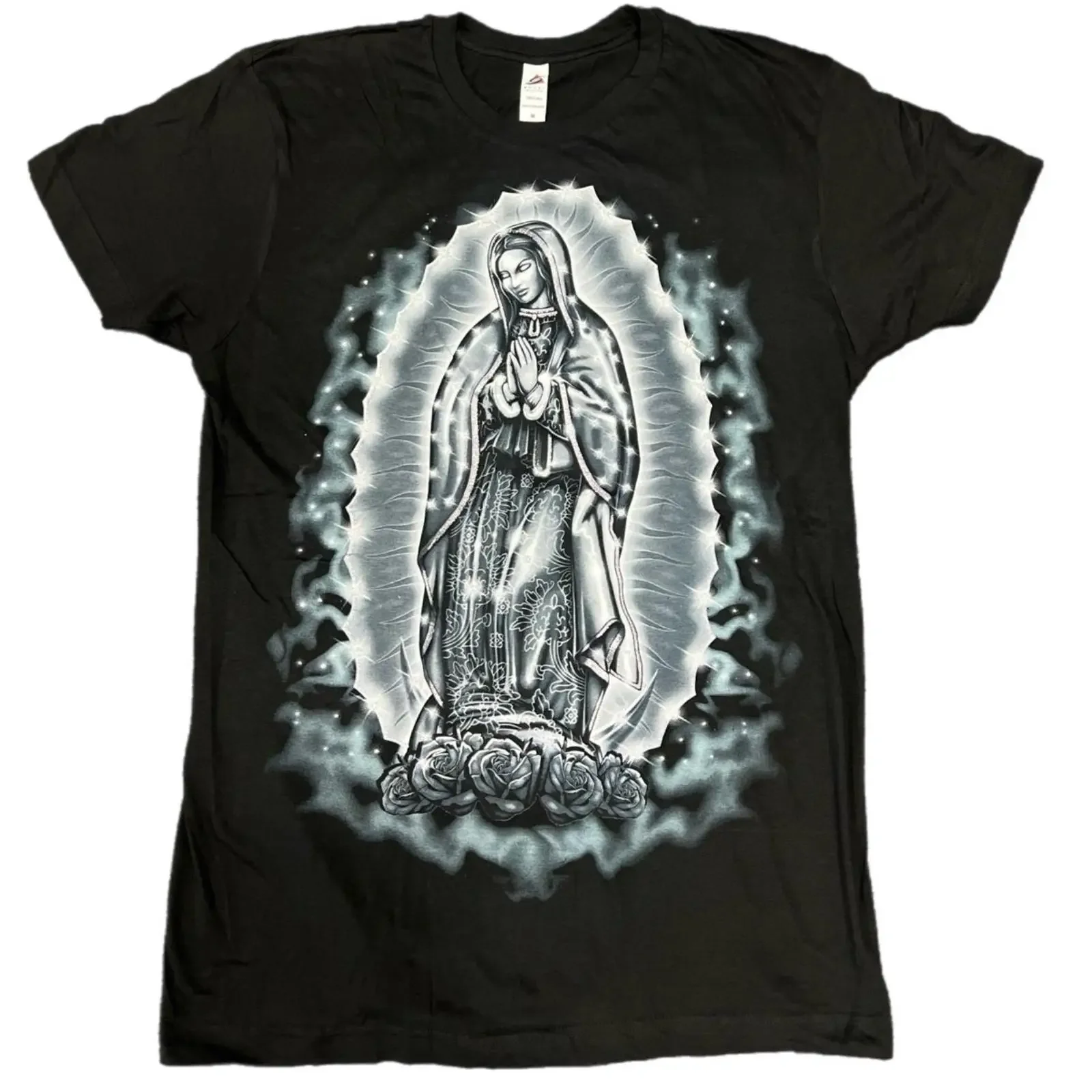 Camiseta Virgen de Guadalupe Morena, estilo vintage, versátil, elástica, para hombre, para uso diario, informal, estilo urbano, suave