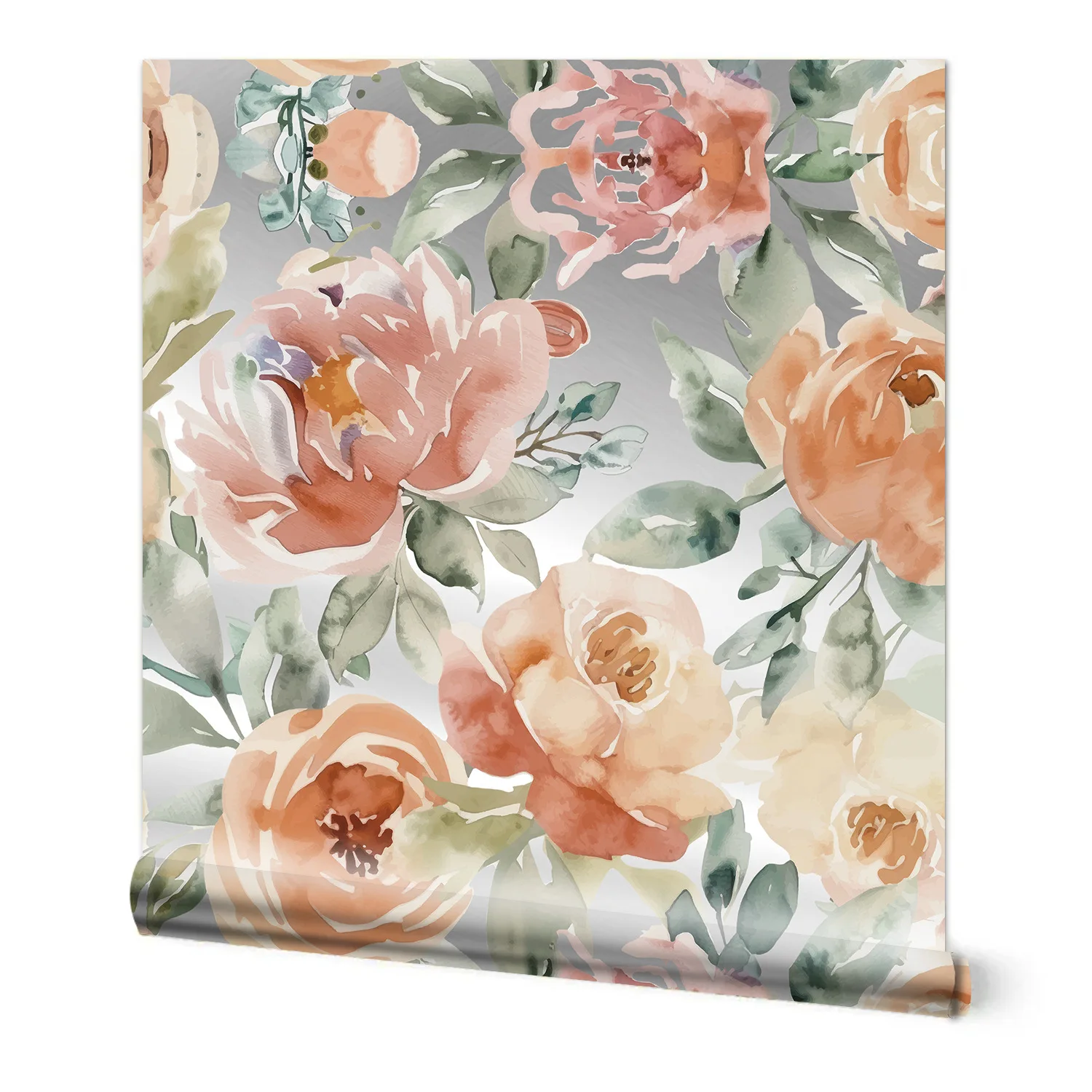 Watercolor Floral Peel and Stick Wallpaper Waterproof Self Adhesive Home Decor Vinyl Film Flower Cabinet Sticker