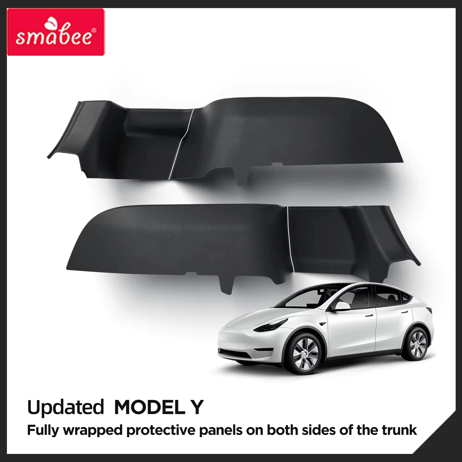 Smabee pour Tesla Model Y 2024, protection anti-coup de pied pour le côté du coffre arrière, kit de protection complet, protection anti-salissure pour voiture, 4 pièces, accessoires