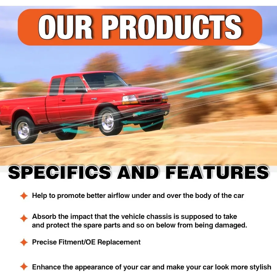 349-18135-10 4Wd Front Bumper Lower Valance Panel W/O Fog Compatible With 1998-2000 Ford Ranger FO1095173 for Off-Road Vehicles