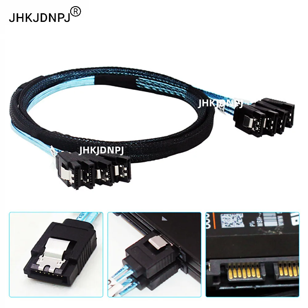 4 Ports SATA3.0 7Pin Female to SATA 3.0 female connector 90°/180° with braided mesh computer case hard drive cable
