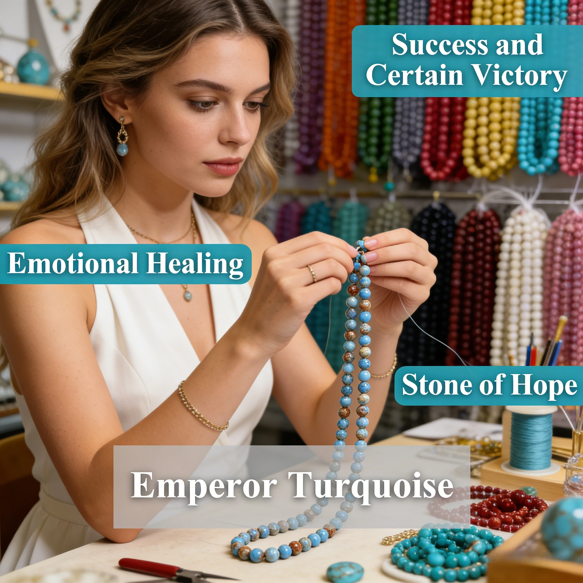 Açık Mavi İmparator Turkuaz Bo - Jewelry Making Light incelemesi ve fiyatı