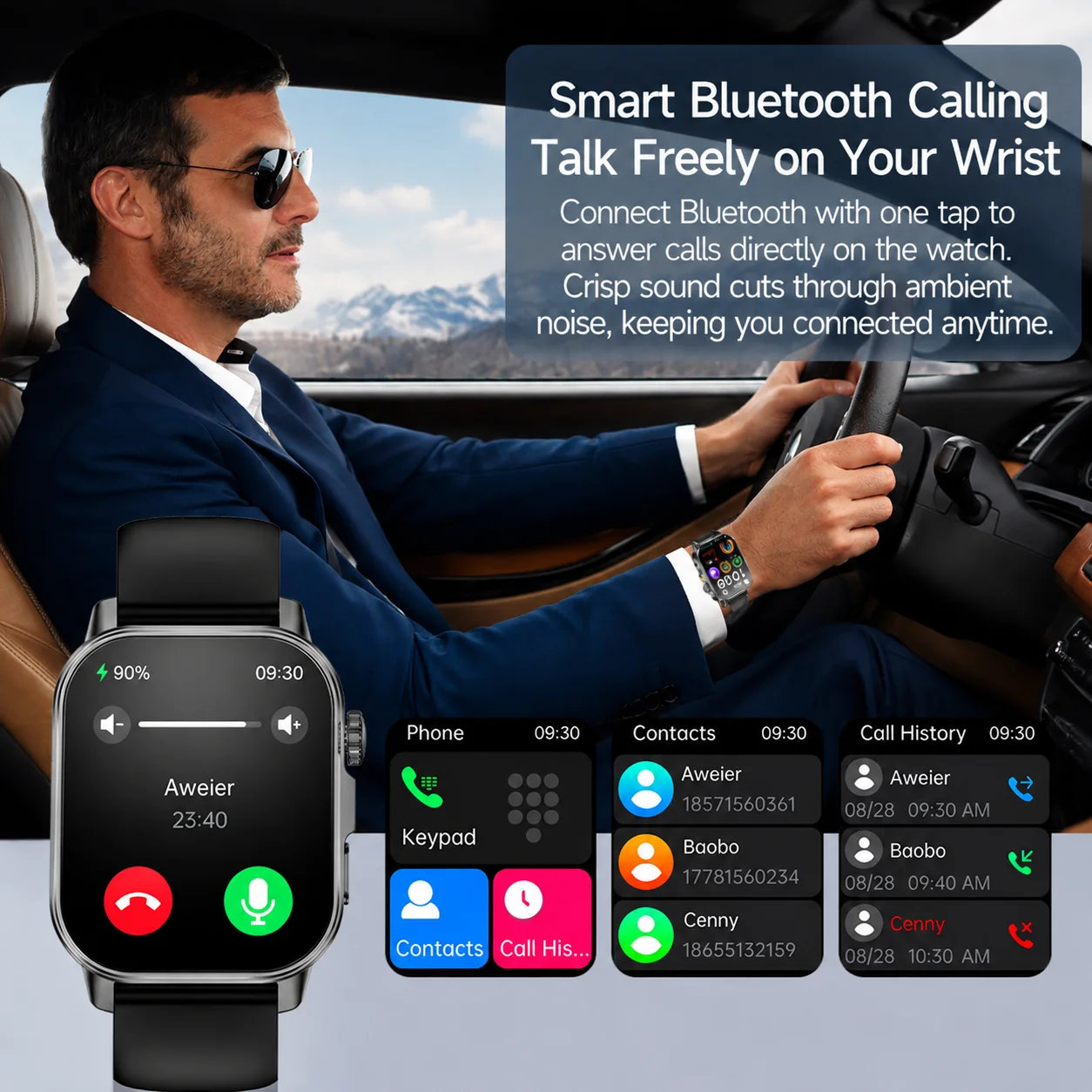 ECG Smart Watch AI Health Blood Pressure Temperature Tracker Flashlight Bluetooth Call IP68 Waterproof Men Women Smartwatch view 5