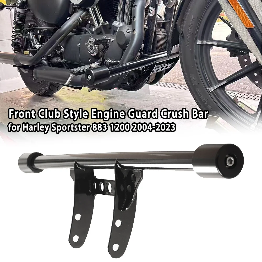 

Motorcycle Black Front Club Style Protector Pump Engine Guard Crush Bar for Harley Sportster 883 1200 2004-2023