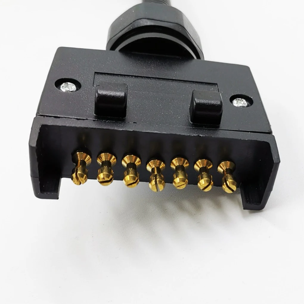 7-Pin Flat Plug To 12-Pin Socket Professional Male Female Adaptor Portable Universal Extension Spiral Cable Trailer Connector