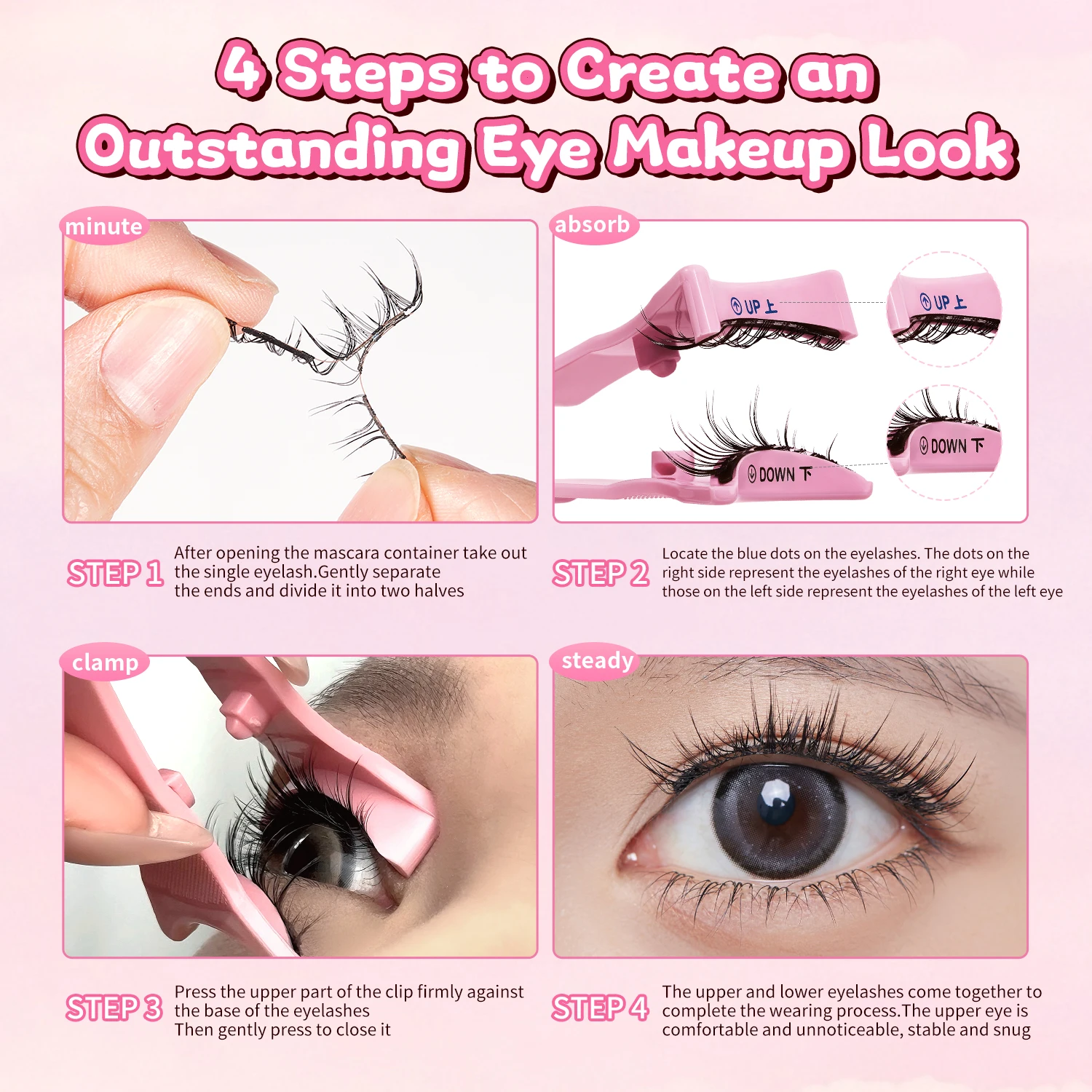 رموش صناعية مغناطيسية خفيفة الوزن من BQI زوج واحد من الرموش على طراز مانغا قابلة لإعادة الاستخدام مع ملاقط مغناطيسية لتطبيق سهل التركيب