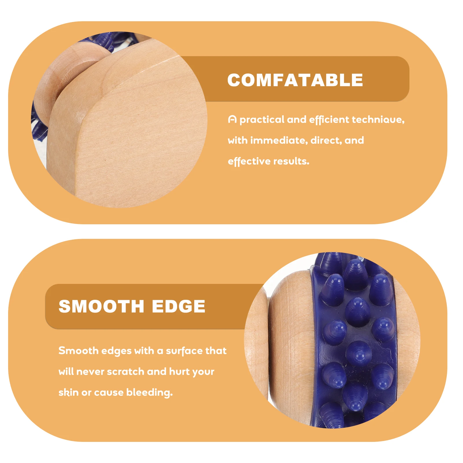 

Wood Foot Massager For Acupoint Relief Muscle Leg Body Relaxation Daily Use Travel Lightweight Smooth Feet Roller Calf Leg