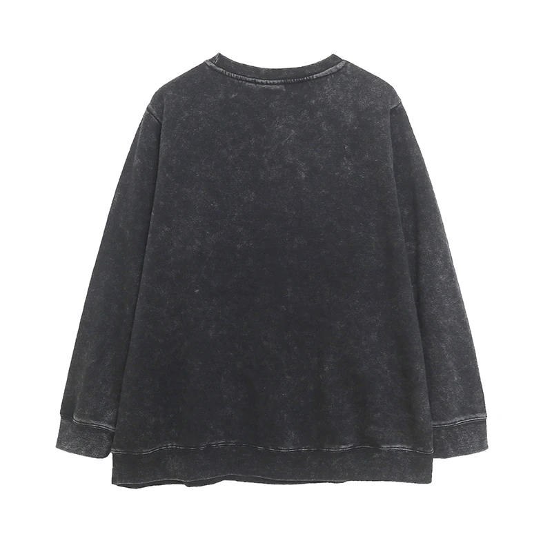 Waed Vintage Fce Long Sve Felpa con cappuccio da donna Casual Loose Fit loween Cartoon Stampa rotonda Ne Felpa American Sle