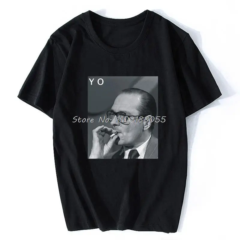 Men Tshirt Harajuku Retro T Shirt Jacques Chirac - Yo Rap Hip Hop Fumer Paris Mode Fashion France Men Tees Streetwear Oversize