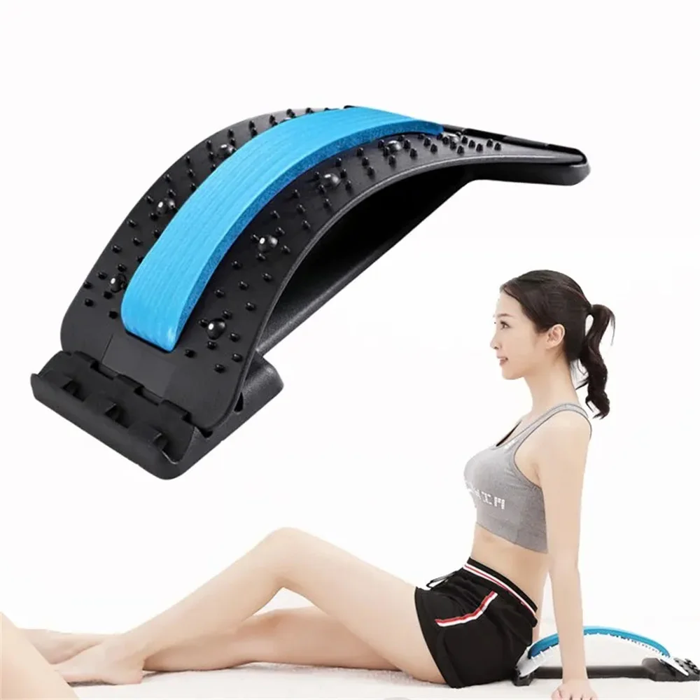 Magnetic Therapy Back Stretcher Multi-Level Adjustable Massager Waist Neck Fitness Lumbar Cervical Spine Support Pain Relief