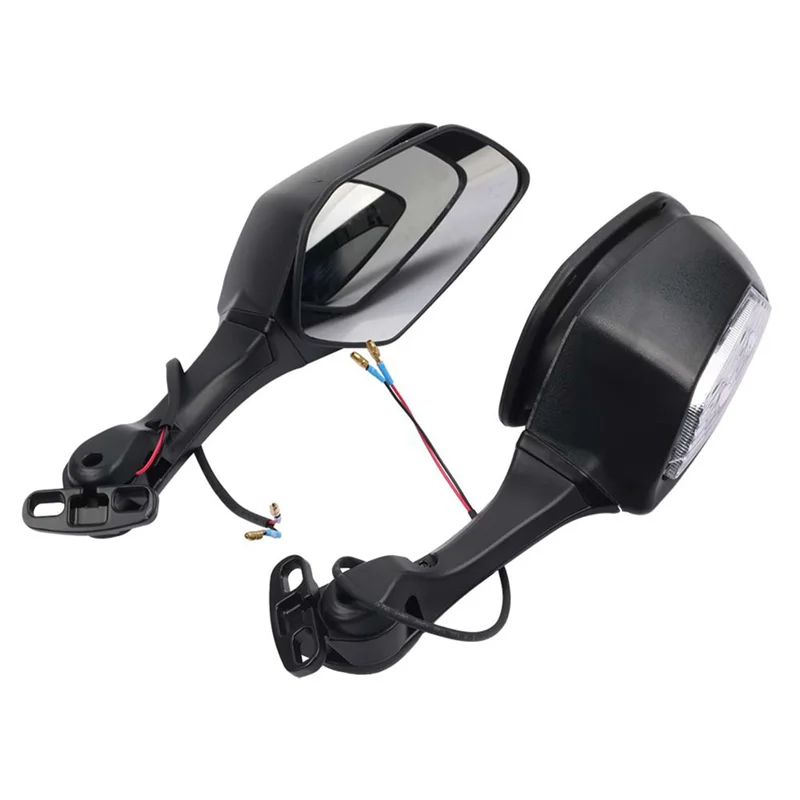 

AW-Motorcycle Rearview Mirrors With LED Turn Signals Lights For Kawasaki Ninja 400 650 ZX-10R ZX10R