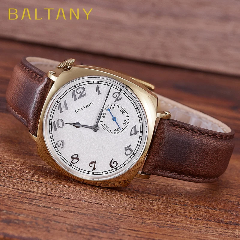 

Baltany S4046G Dress Watch Man Luxury Gold Case Automatic Watch Stainless Steel Square Retro 1921 Mechanical Wristwatch Man
