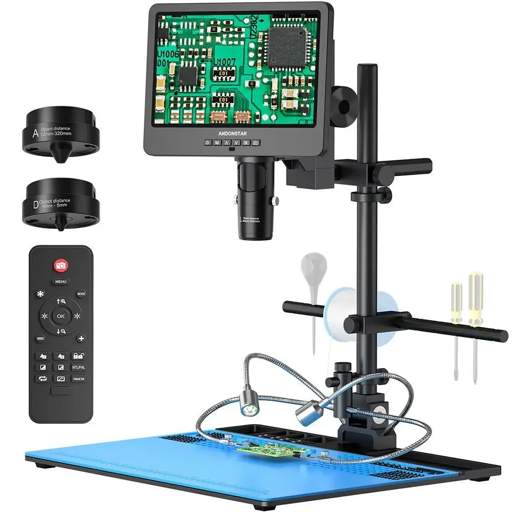 

Andonstar 10.1'' HDMI Digital Microscope 2000X Super Max Soldering 2000X 2160P UHD Soldering Microscope for Electronics Repair