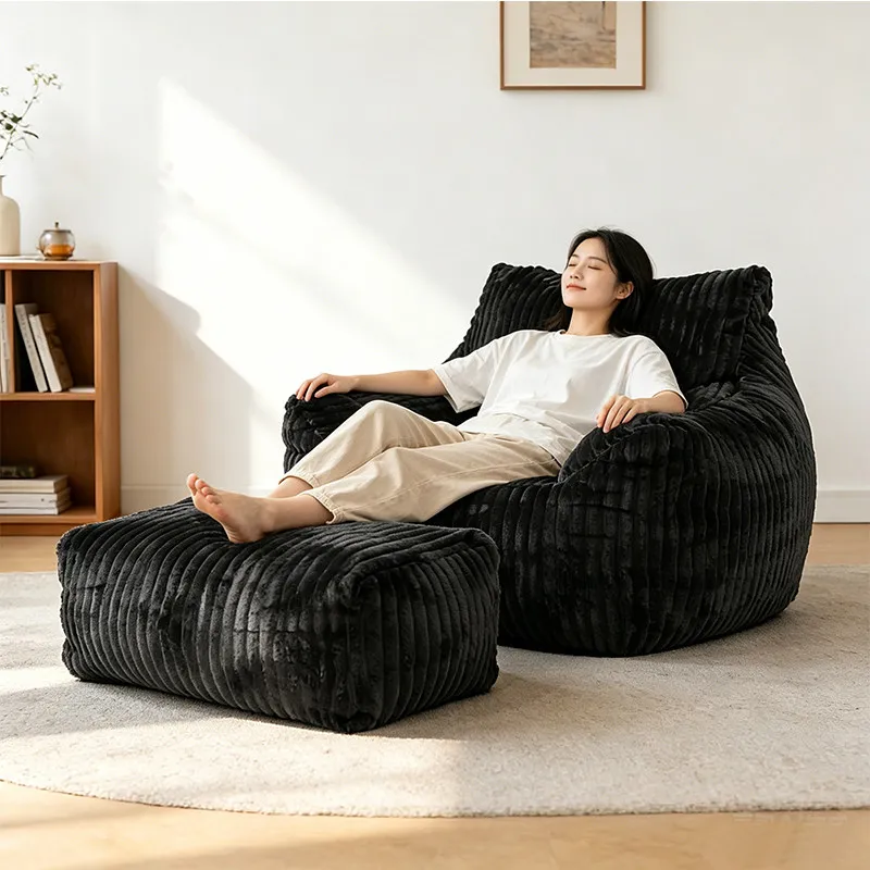 Vacuum-Compressed Lazy Sofa for Small Spaces,Floor Sofa,Compact Single-Seater with Backrest,Space-Saving Indoor Lounge Chair