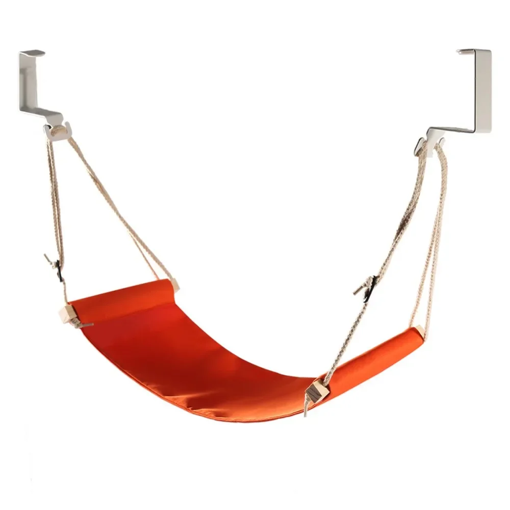 Comfortable Adjustable Foot Hammock Portable Tool-free Travel Foot Rest Breathable Foldable Office Foot Support Airplane Travel