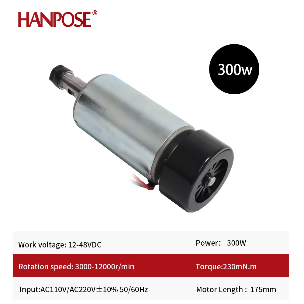 300W Mini Motor DC12-48V Engraving Milling Grind Air-cooling Spindle Motor  for CNC Milling Machine 0.3kw Dc Spindle Motor