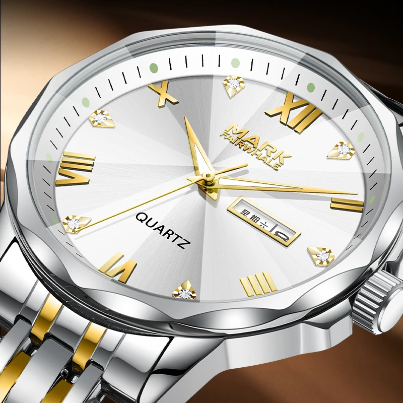 

Mark Fairwhale 5120 Men's Fashion Quartz Watch Waterproof Wristwatch with Date And Week Luminous Feature