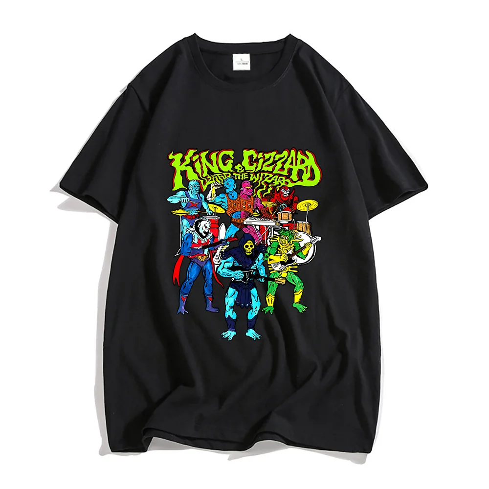 King Gizzard & The Lizard Wizard Tshirts Men Music Band Sense of Design T-shirts 100% Cotton High Quality T Shirts Slight Strech