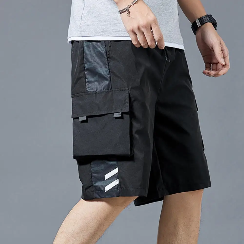 Simple Men Shorts  Wide Leg Letter Print Sports Shorts  Men Loose Fitness Running Shorts