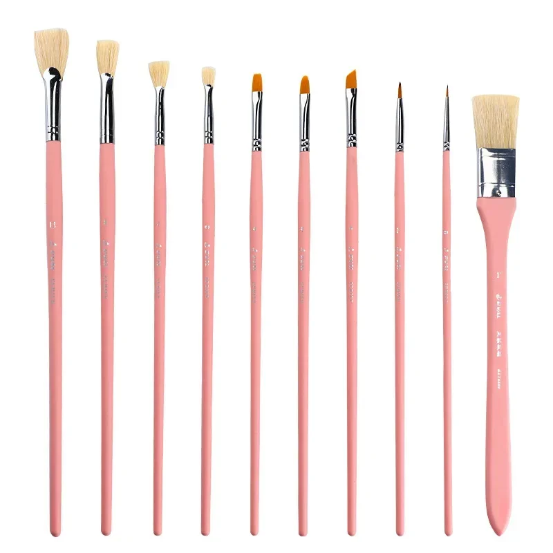 12 pc set Pink gouache Painted acrylic brush special paint brush wear resistant waterproof brushart supplies for painting