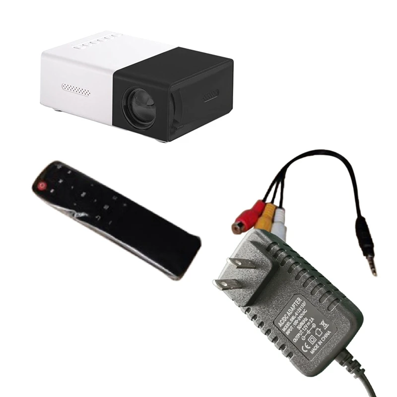 School Season Multi-Functional Classroom Mini Projector Easy Carrying With US Plug,Black-White