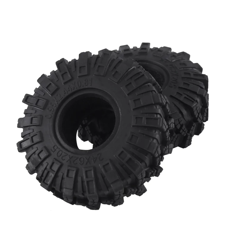 

ABUM-4PCS 62Mm 1.0 Inch Wheel Tires Soft Mud Terrain Rubber Tyres For 1/24 RC Crawler Car Axial SCX24 Gladiator Bronco Parts