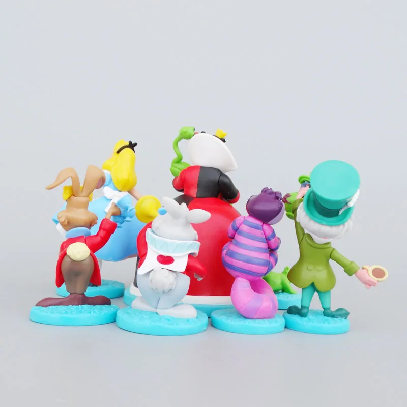 Alice In Wonderland Cheshire Cat White Rabbit Action Figures Cake Desk Decoration Collection Model Toys For Christmas Party Gift - view 3