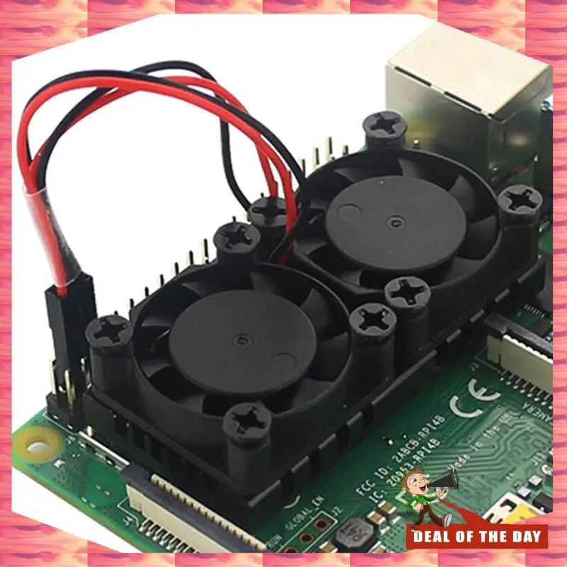 Entrega em 24 horas 2 ventiladores duplos com dissipador de calor Ultimate ventiladores de resfriamento duplos Cooler para Raspberry Pi 4B