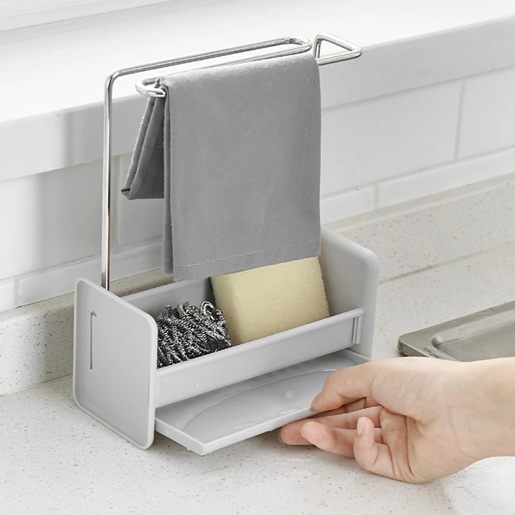 

2 PCS Vertical Drain Rack Stand for Kitchen Stainless Steel Sponge Cleaning Towel Holder