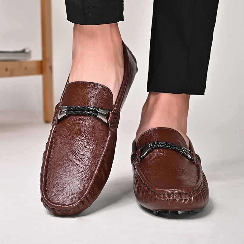 

Men Business Leisure Loafers Are Simple Breathable Stylish Soft Elastic Fashionable Middle-aged Driving Single Shoes