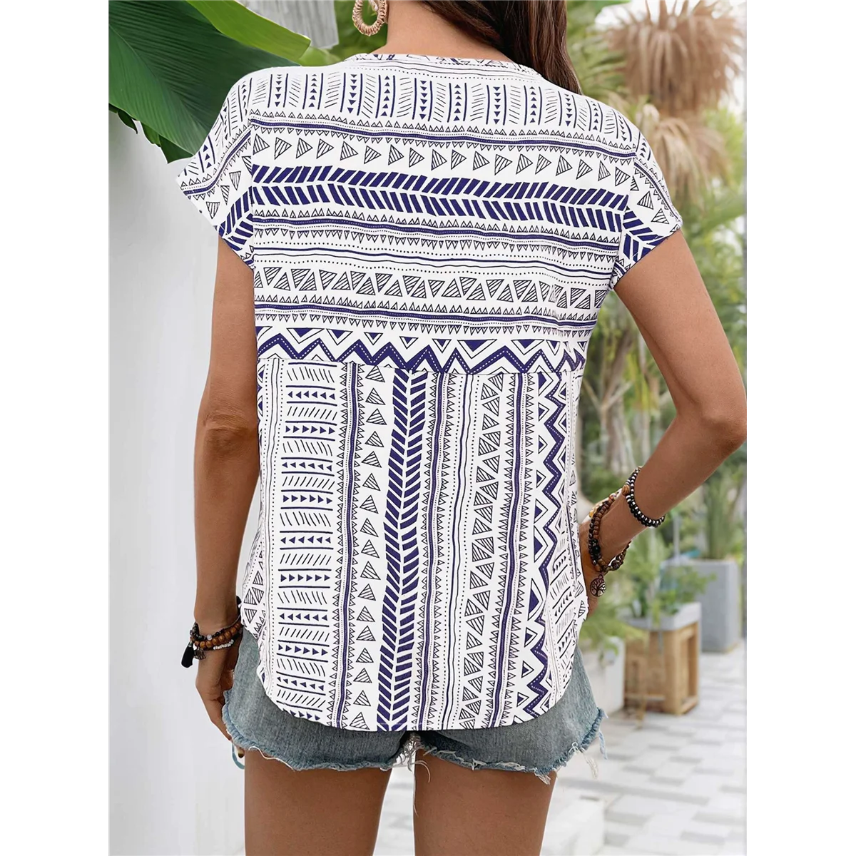 여성용 탑 여름 짧은 소매 셔츠 여성용 드레시 캐주얼 블라우스 화이트 M