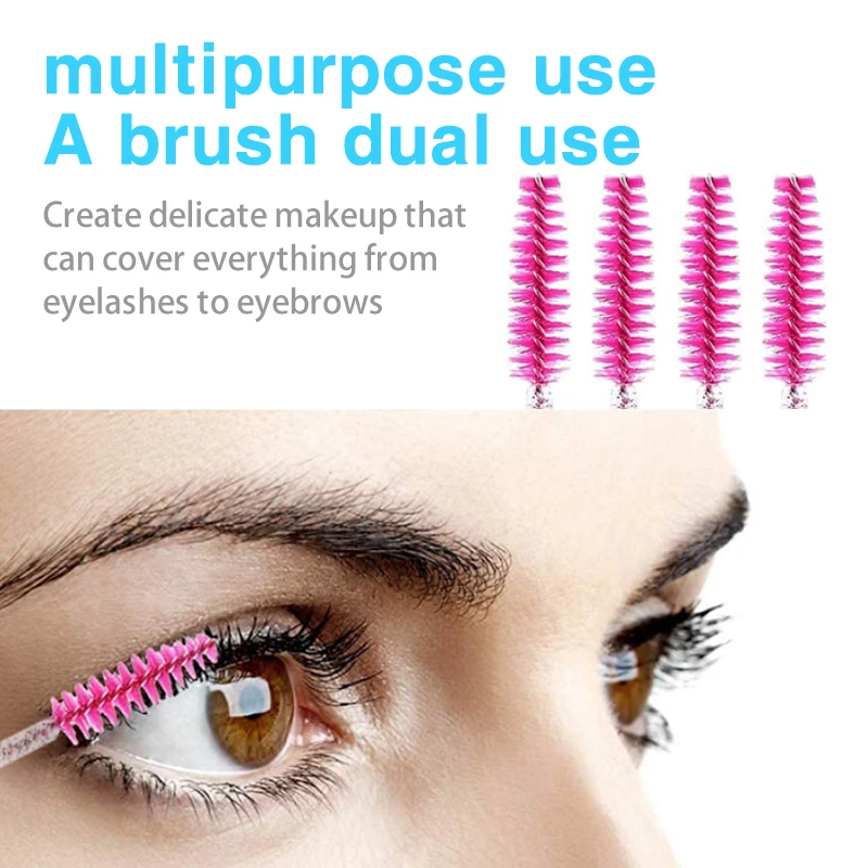 50 stuks wegwerp wimperborstel zachte kop kristal wenkbrauwborstel wimperverlengingsborstel mascara toverstaf make-up tool