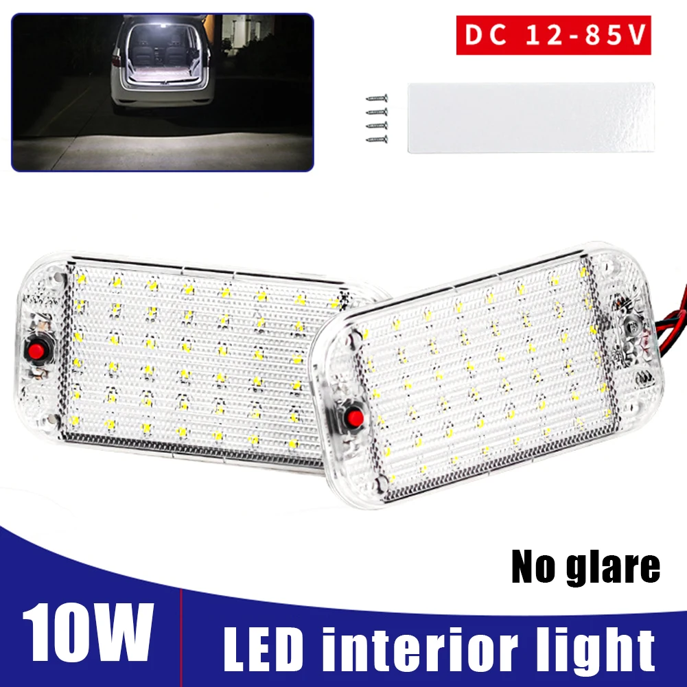 

10W Car LED Interior Lights 48LED 12V-85V LED Car Lighting Dome Lights with Switch Roof Ceiling Reading Light for Car Truck