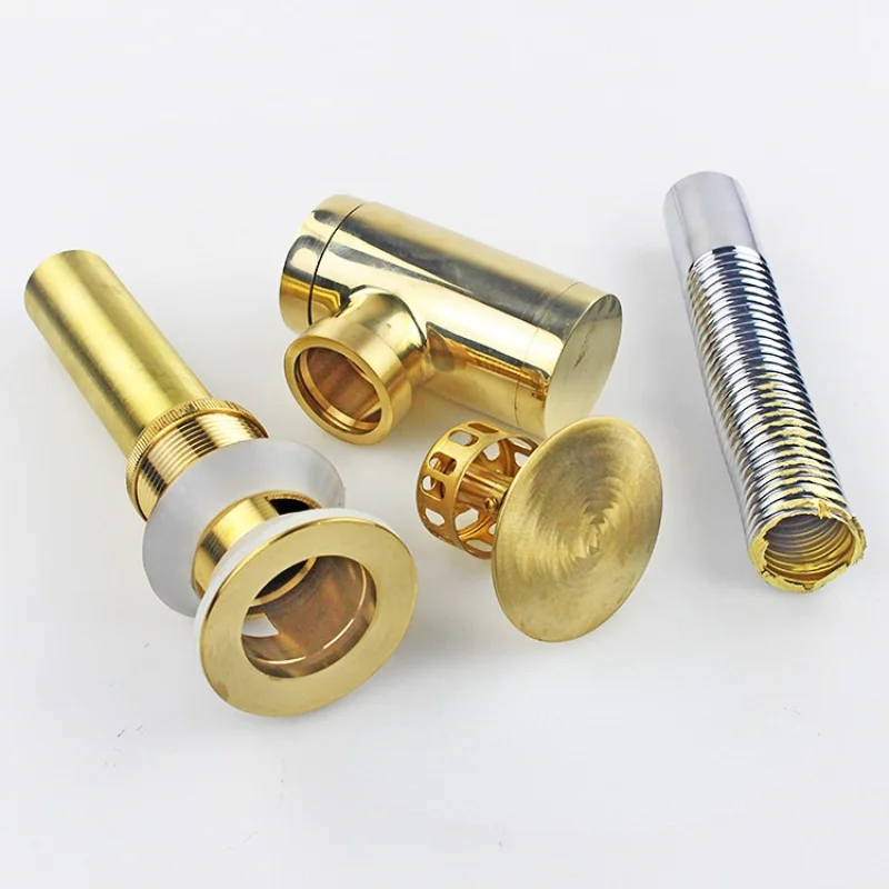 Basin Pop up drain-pipe Basin Sink Drain Pipe P-Trap Old Style Solid Brass Wall Siphon Bottle Trap