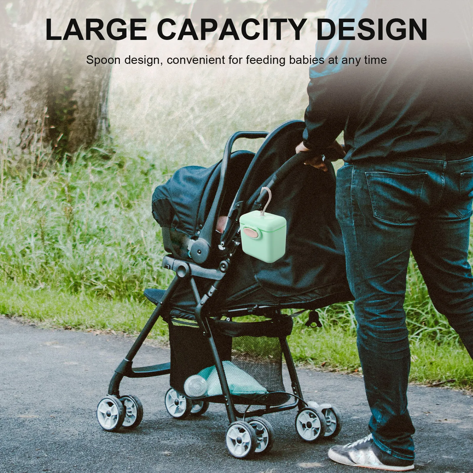 

Портативный дозатор для детских смесей, контейнер для хранения большой емкости, герметичный, влагонепроницаемый, с ложкой и веревкой, дорожный контейнер