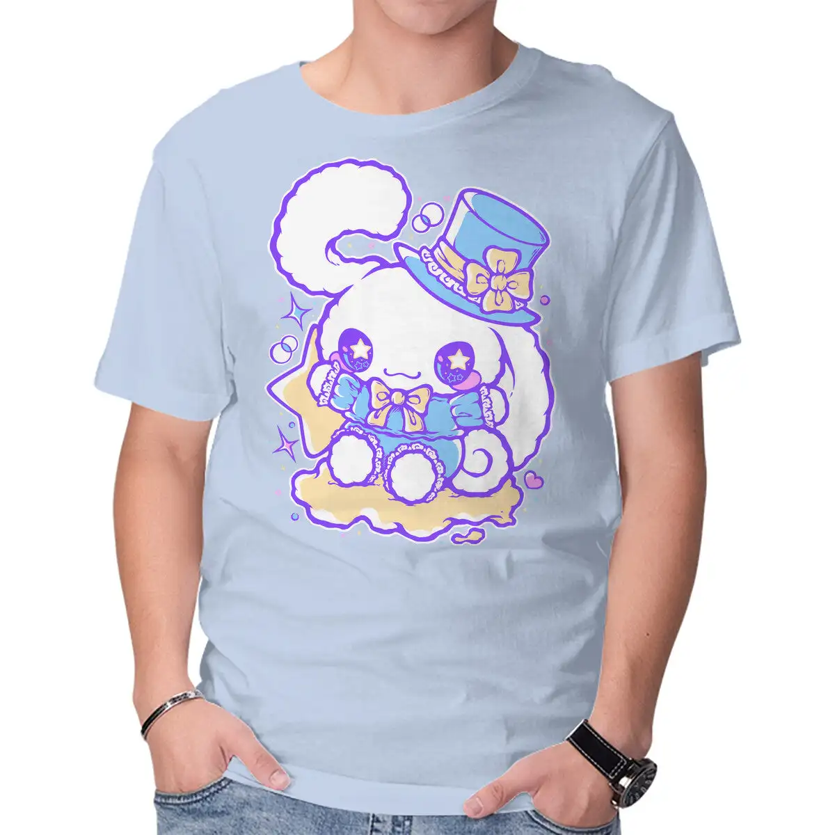 Cinnamoroll In The Clouds Anime Graphic T-shirts For Men Clothing Women Short Sleeve Tees New Arrivals Unisex Summer