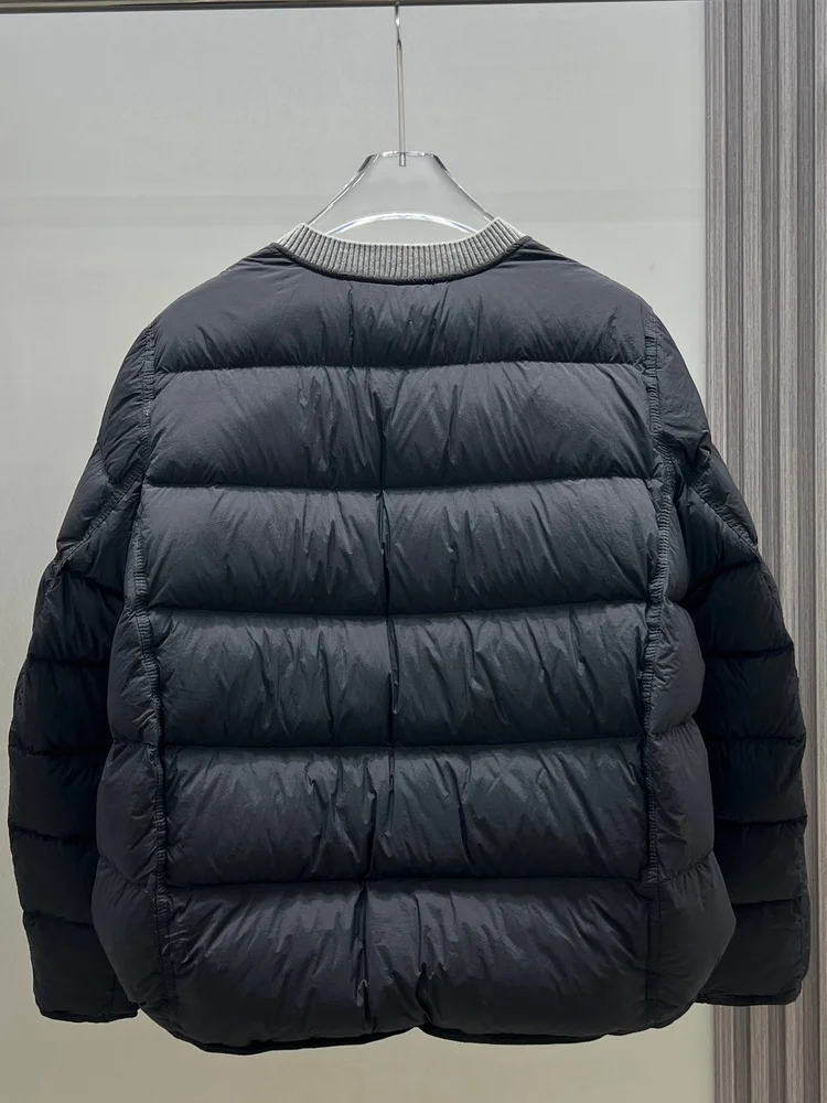 Coreano Sle ort Patchwork lavorato a maglia giù Jaet da donna leggero Du Feather rotondo Ne cappotto dimagrante capispalla alla moda