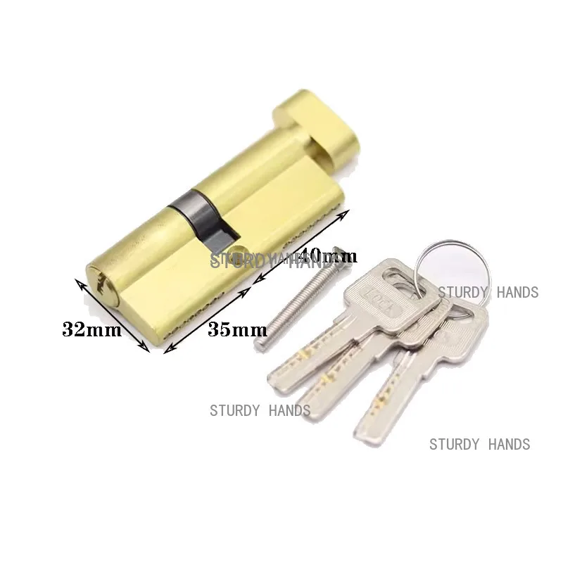 Aluminum Alloy Door with 3 Holes, Height 32MM, Length 50mm to 85mm, Anti-Theft Door Eccentric Lock Cylinder with Key Included image 3