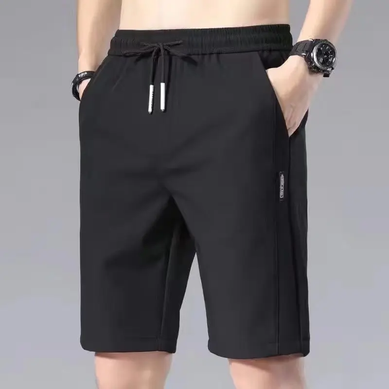 Summer Men Beach Homme Ice Cool Comfortable Breathable Stretch Slim Fit Sports Running Bodybuilding Shorts Plus Size M-5XL