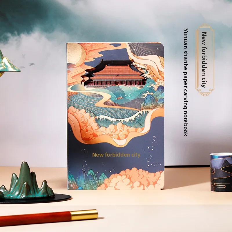 Libro de tallado en papel, nueva tendencia nacional de Ciudad Prohibida, cuenta de mano, sello de registro, cuaderno hueco estéreo 3D, diario