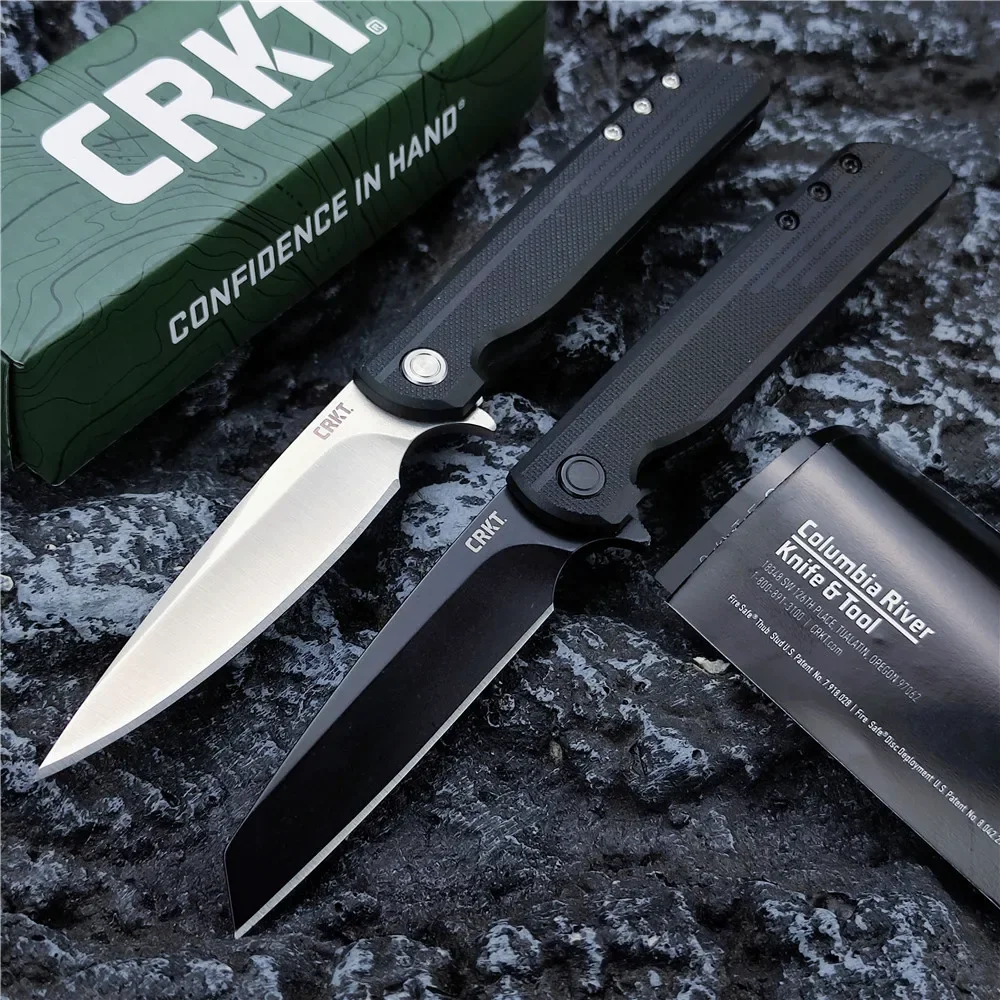 CR LCK 3801 3802K Coltello Flipper assistito Lama in acciaio 8Cr13mov Manico G10 nero Coltello da caccia con clip da tasca esterna facile da trasportare