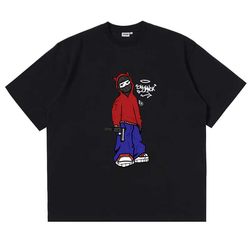 Men T-Shirt Graphic Cotton Tee Oversized Tops Harajuku Summer Streetwear Fashion Vintage Short Sleeve Y2k Korean Popular Clothes