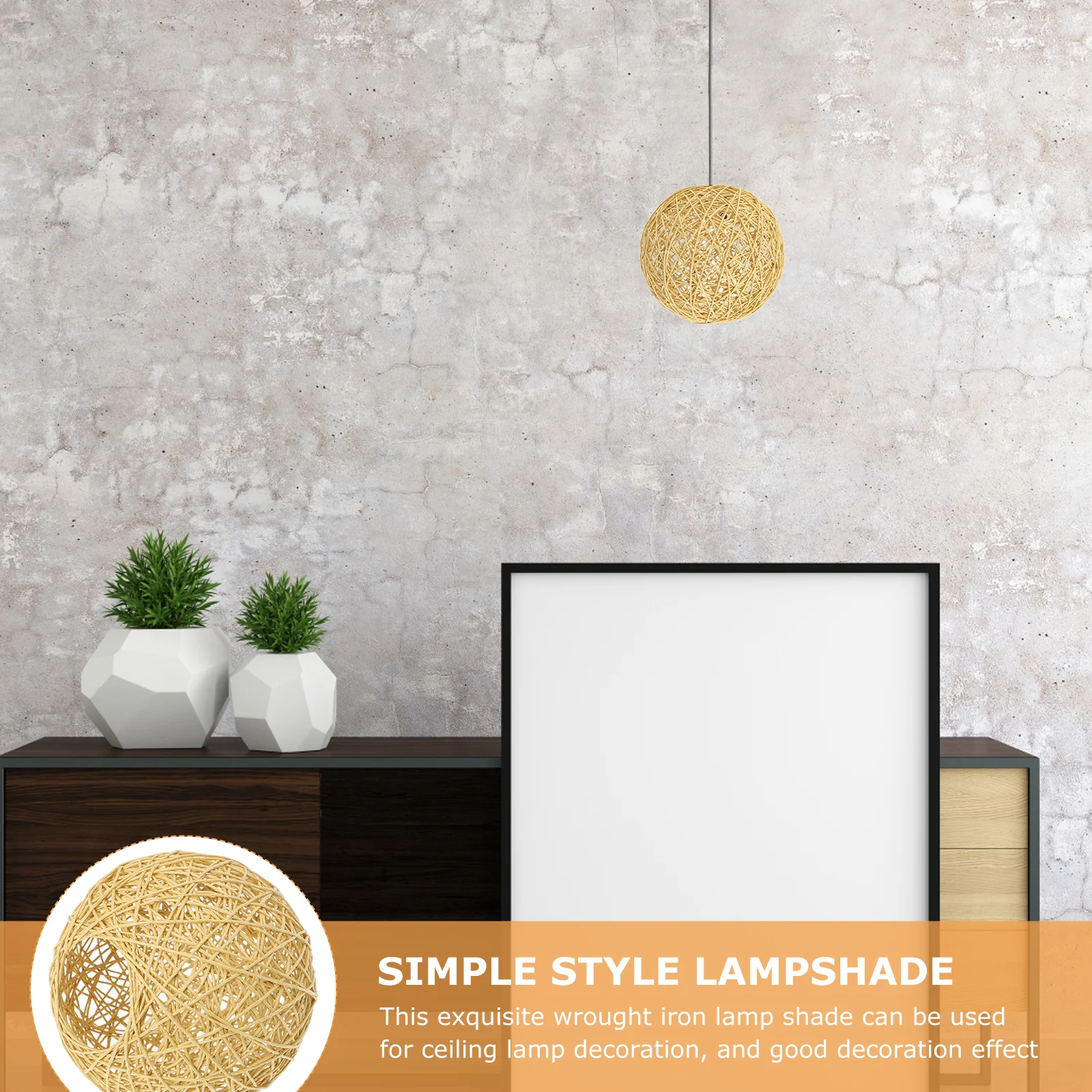 

2pcs Woven Lamp Shade Indoor Use Diy Decor Accessory For Ceiling Floor Wall Lamps Natural Cotton Linen Cover Creative Craft