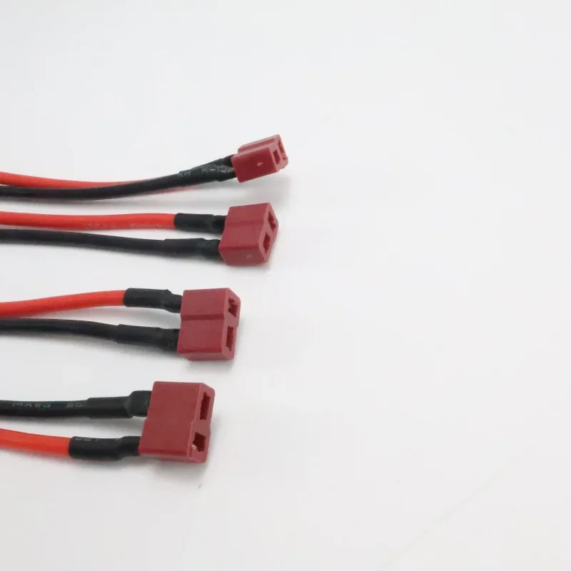 1/4 pz a forma di T spina cablaggio connettore batteria cavo filo di silicone, adatto per Rc fai da te quadcopter modello ad ala fissa