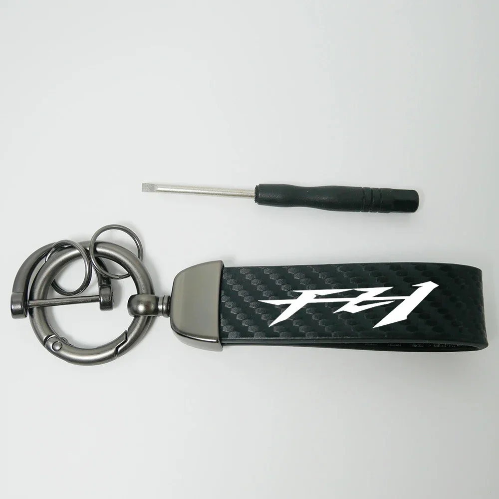 Motorcycle key chain Ring Carbon Fiber Metal Keychain Horseshoe Buckle For Yamaha FZ1 FZ1S FZ1N Fazer GT Motorcycle Keychain