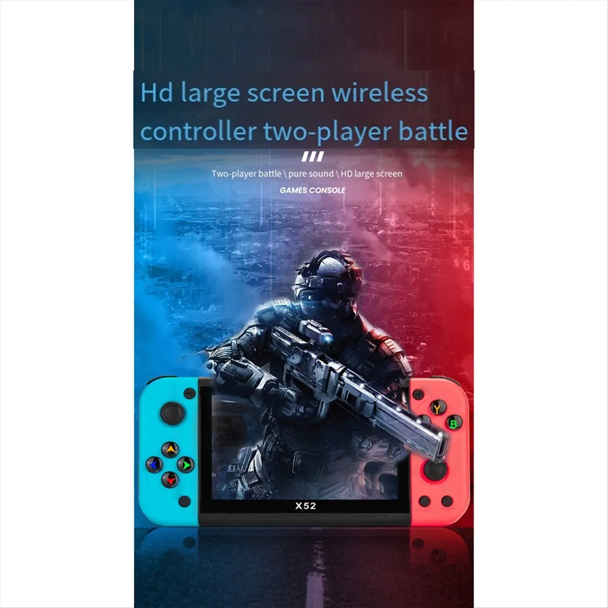優れたx52携帯型ゲーム機hd-51インチポータブルレトロゲーム機内蔵レトロクラシックゲームオーディオビデオプレーヤー